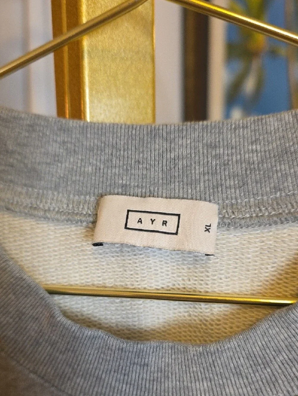 AYR Short Sleeve Crewneck Sweater in Heather Gray
